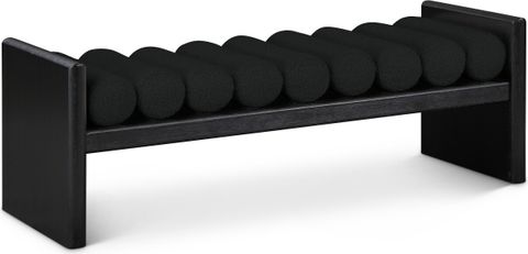 Waverly Boucle Fabric 52" Bench In Black By Meridian | 1Stopbedrooms throughout Waverly Boucle Fabric Bench, Black